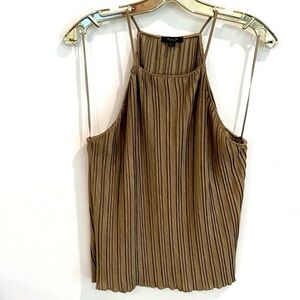 Massimo Dutti Halter Type Gold Knit Top